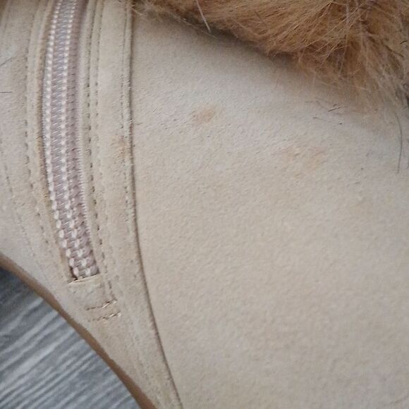 Gianni Bini Fur Topped Heeled Booties in Tan size 8 - Picture 10 of 10